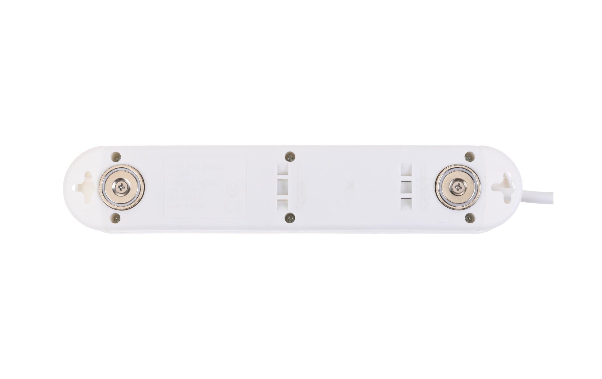 FURBER.power Steckdosenleiste, 4×T13, mit beleuchtetem Schalter, 3 m, Eingang T12 – Weiss