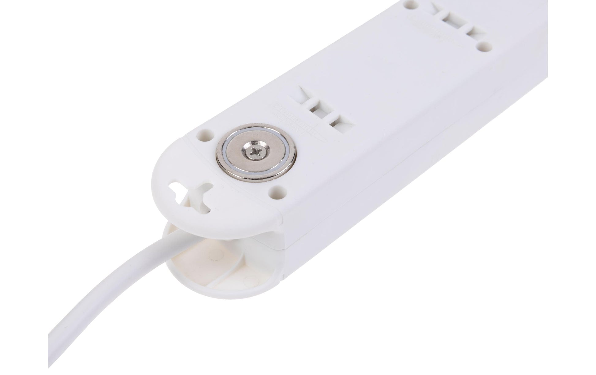 FURBER.power Steckdosenleiste, 7×T13, mit beleuchtetem Schalter, 3 m, Eingang T12 – Weiss