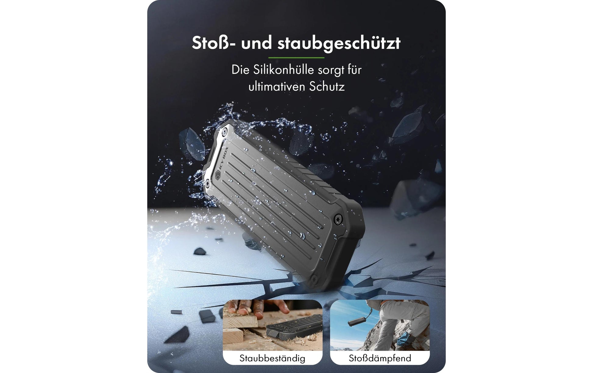 RaidSonic ICY BOX IB-1827MCP-C31 – 1-Schacht externes M.2-Gehäuse – für M.2 (NVMe, SATA)