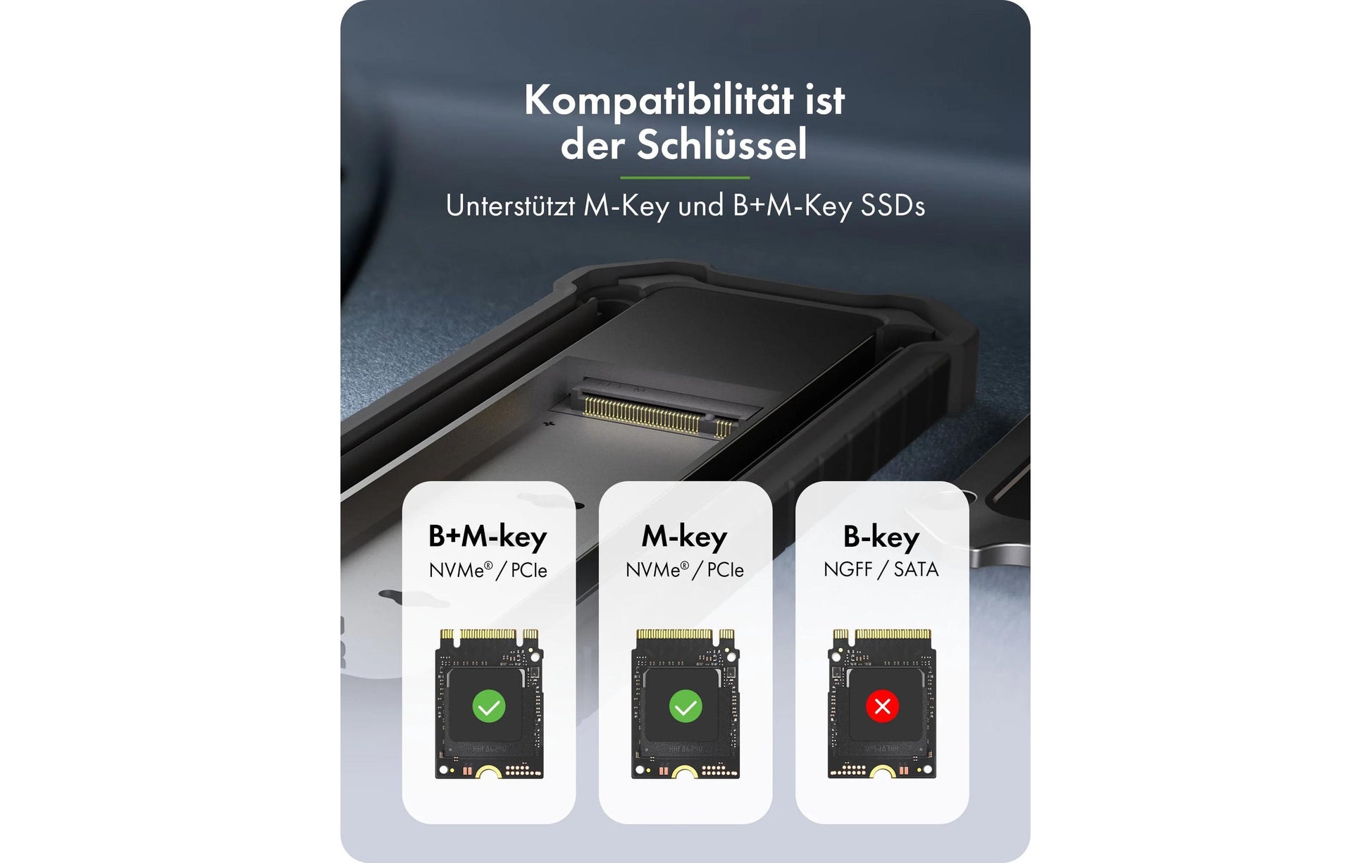 RaidSonic ICY BOX IB-1827MCP-C31 – 1-Schacht externes M.2-Gehäuse – für M.2 (NVMe, SATA)