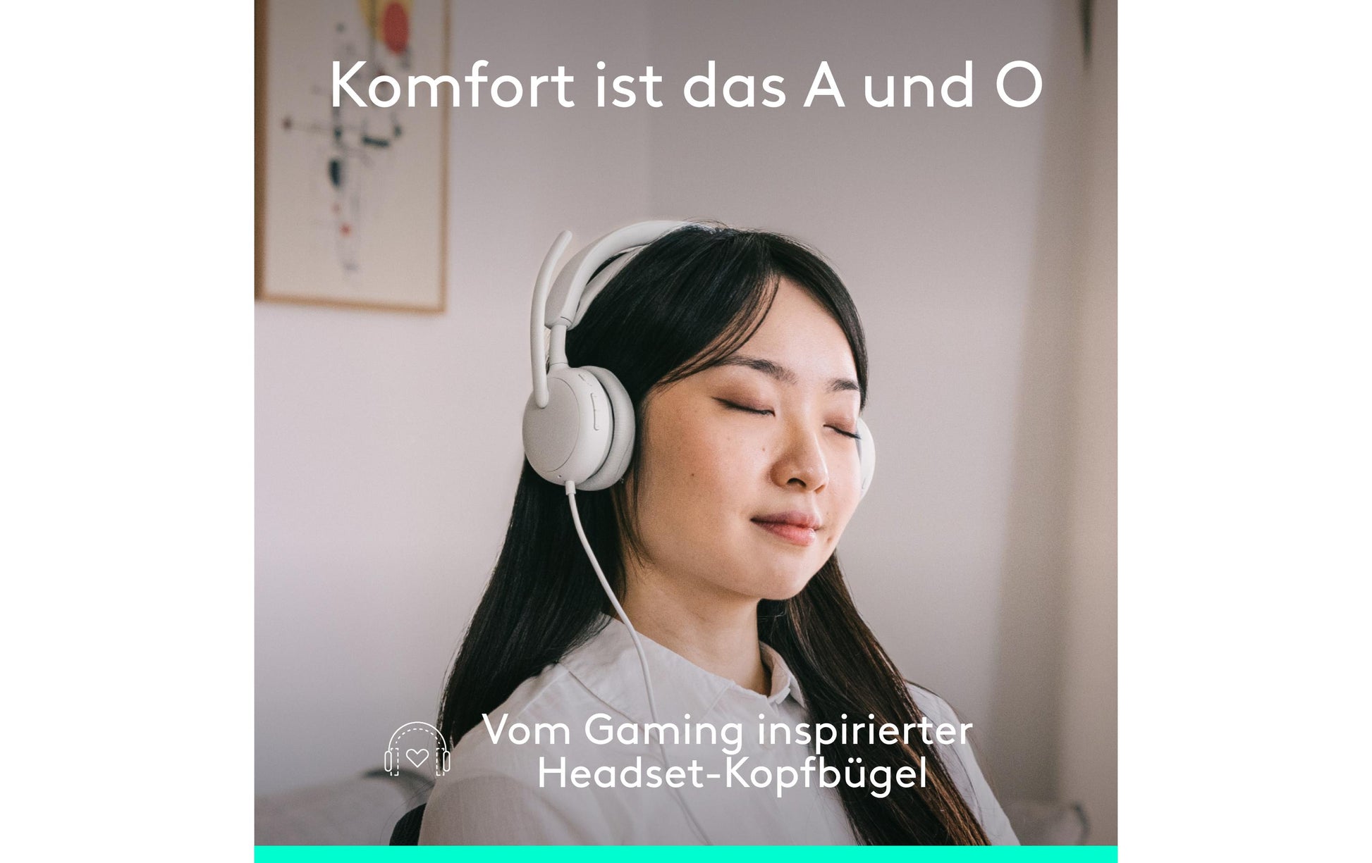 Logitech Zone Wired 2 Office-Headset – On-Ear, Stereo, Kabel, USB-A & USB-C, ANC, Weiss