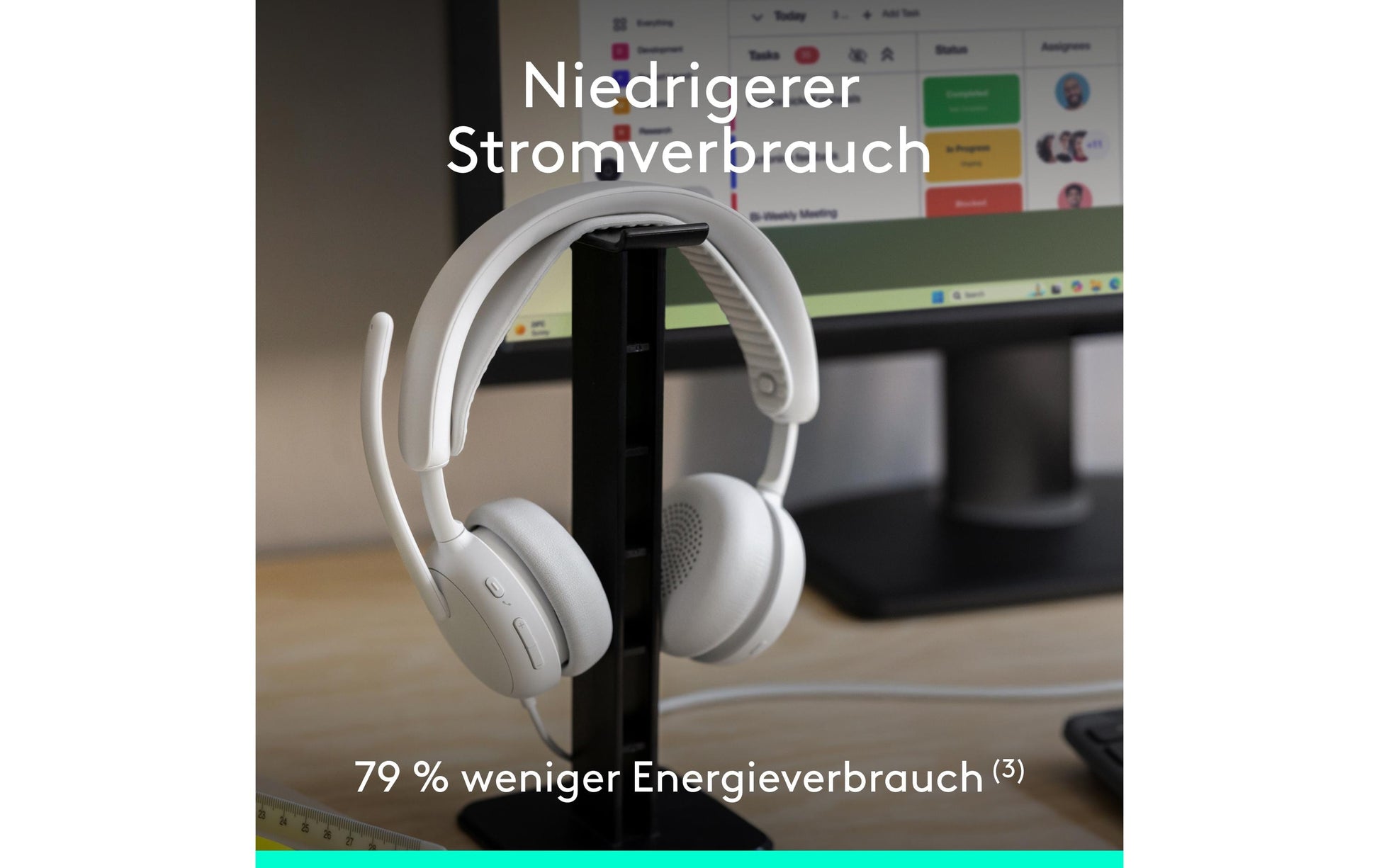 Logitech Zone Wired 2 Office-Headset – On-Ear, Stereo, Kabel, USB-A & USB-C, ANC, Weiss