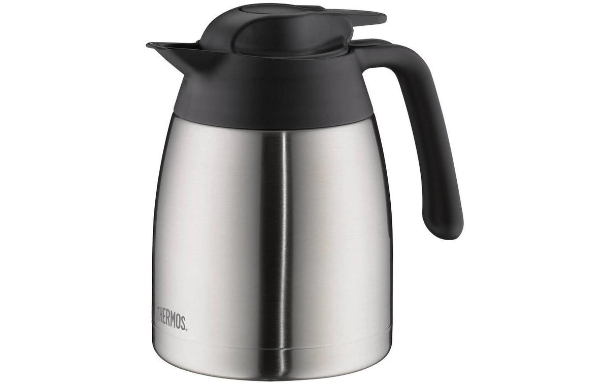 Thermoskanne THV – 1 l, Ø 12,5 cm, H 18,5 cm, Edelstahl/Kunststoff, vakuumisoliert