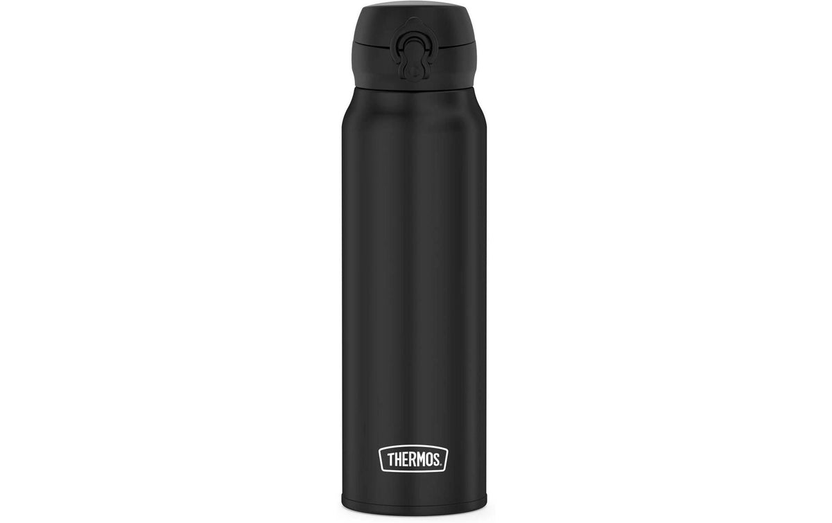 Thermos Ultraleichte Isolierflasche 750 ml – doppelwandig, Edelstahl, Klappdeckel, Schwarz