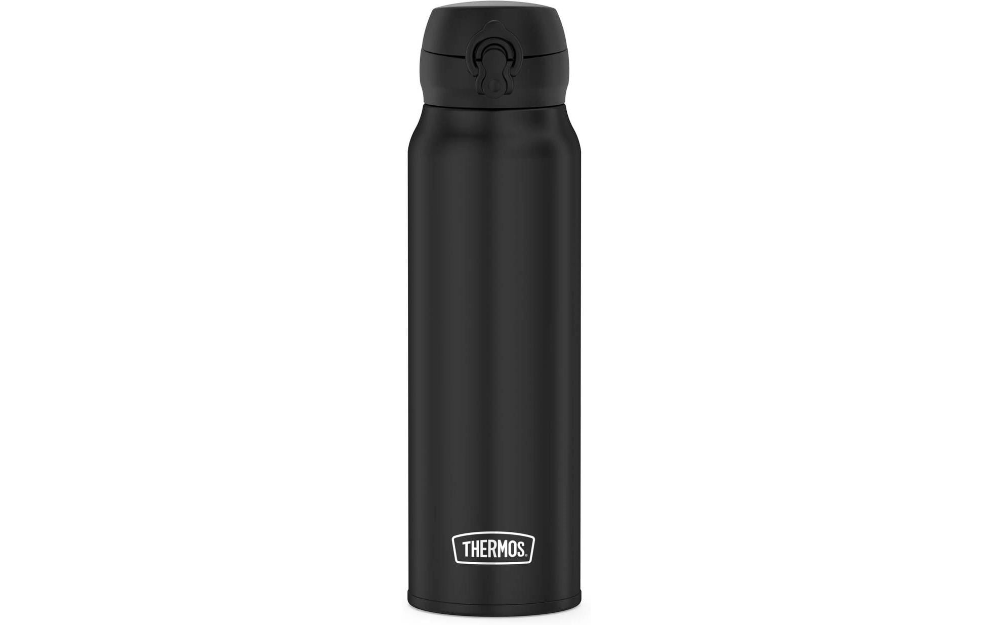 Thermos Ultraleichte Isolierflasche 750 ml – doppelwandig, Edelstahl, Klappdeckel, Schwarz