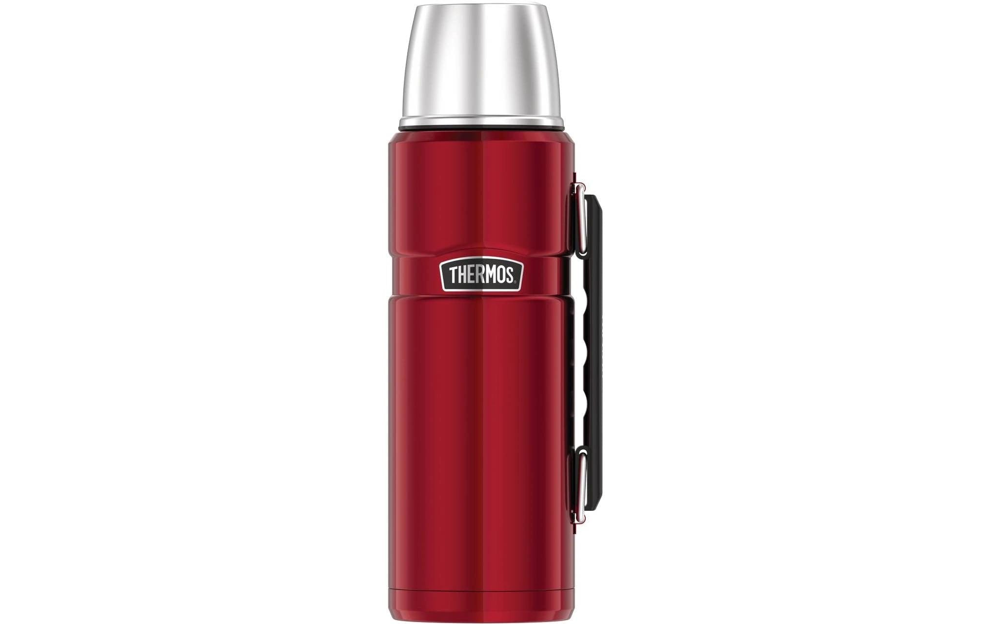 Thermos Stainless King Isolierflasche 1,2 l – Doppelwandig, Edelstahl, Schraubdeckel, Rot