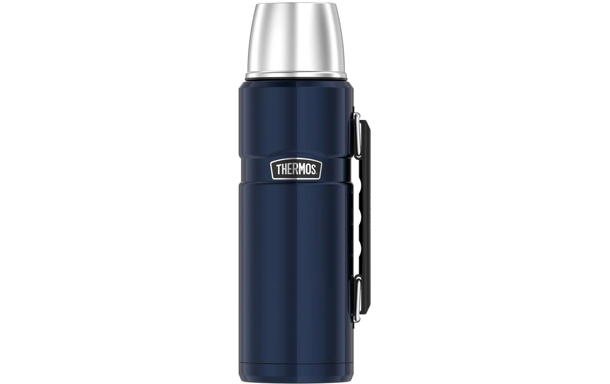 Thermos Stainless King Isolierflasche 1,2 l – Doppelwandig 10 h Heiss / 24 h Kalt, Edelstahl, Schraubdeckel