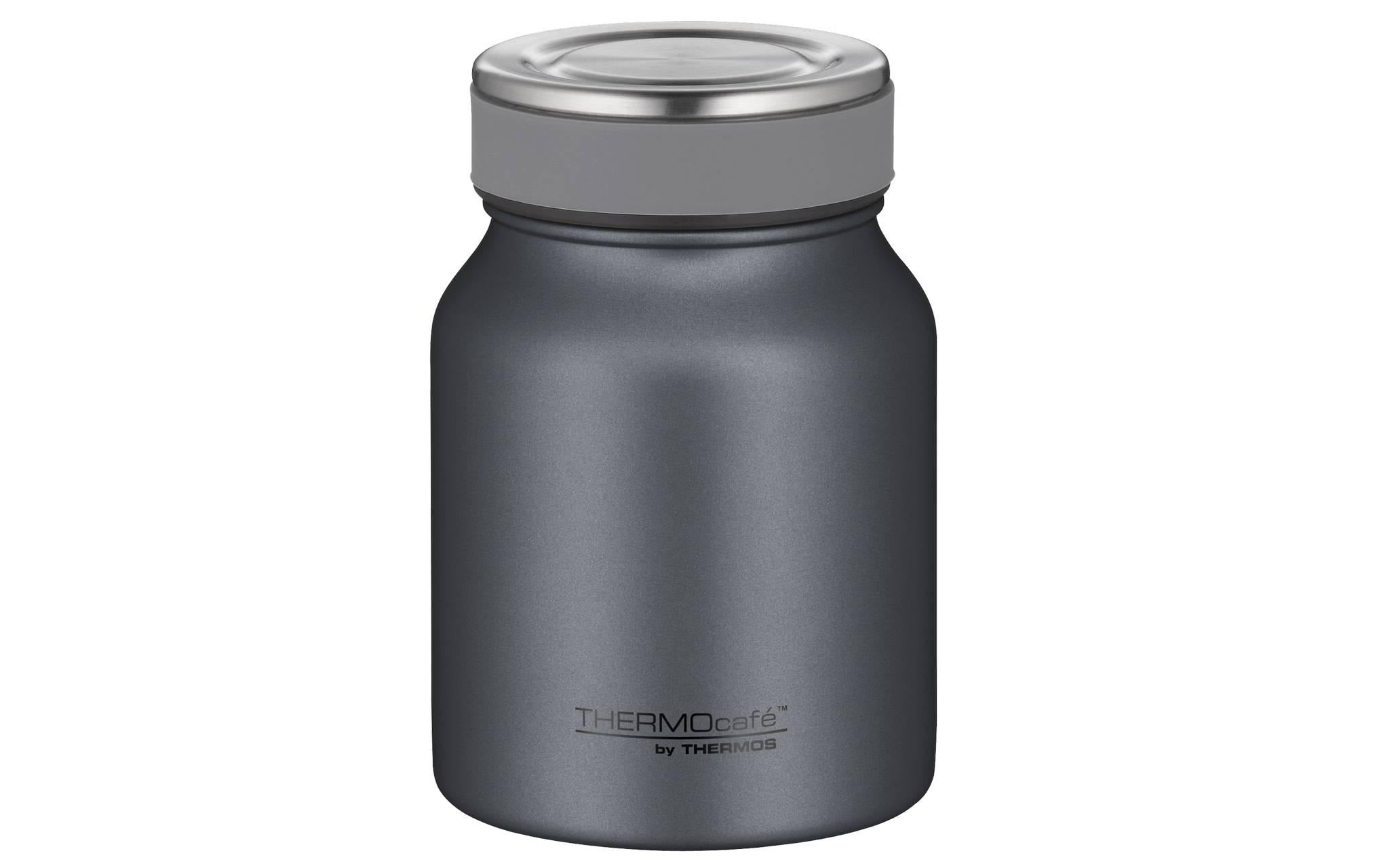 Thermos TC Isolierflasche 500 ml – doppelwandig 10 h heiss/24 h kalt, Edelstahl, Schraubdeckel, Grau