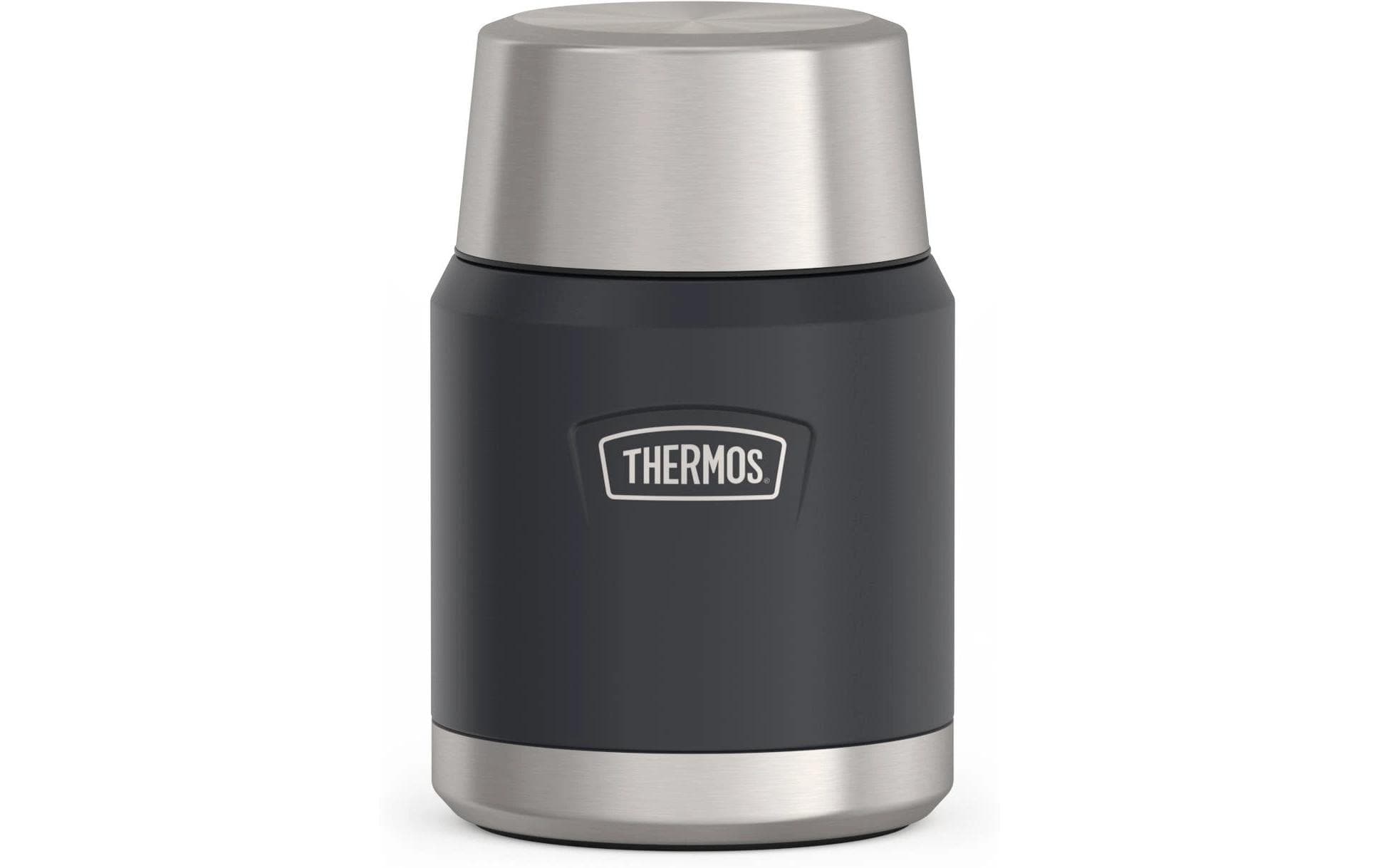 Thermos Foodbehälter ICON – 470 ml, Ø 9,9 cm, H 15,3 cm, Edelstahl, Grau, Schraubverschluss, vakuumisoliert