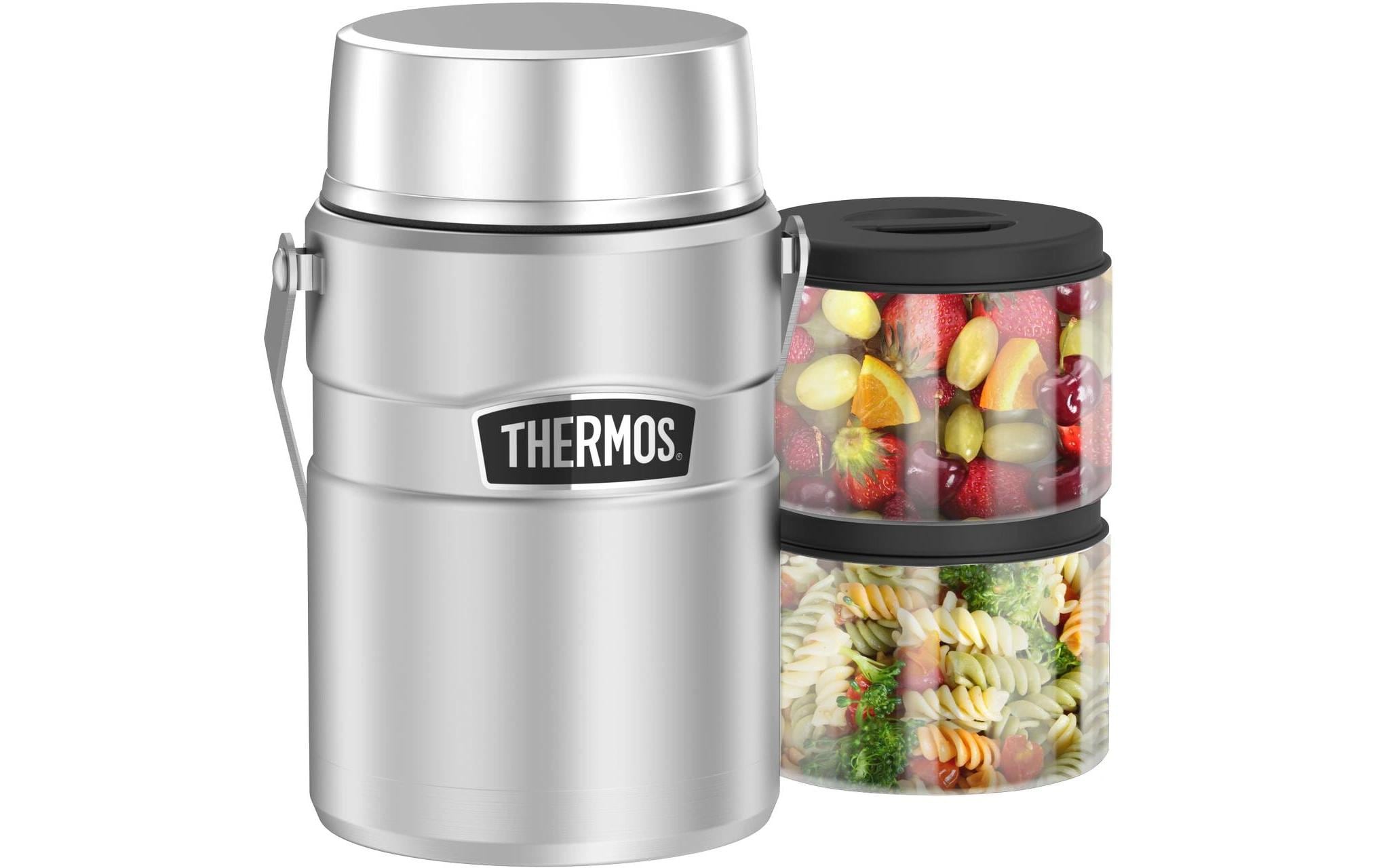 Thermos Vorratsdose 1,2 l, Ø 13,4 × 23 cm, Edelstahl, vakuumisoliert, Silber