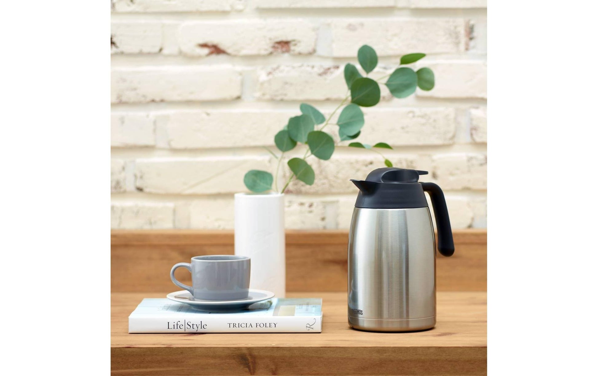 Thermoskanne – 1,5 l, Ø 12,5 cm, H 20,8 cm, Edelstahl, Silber, auslaufsicher, vakuumisoliert