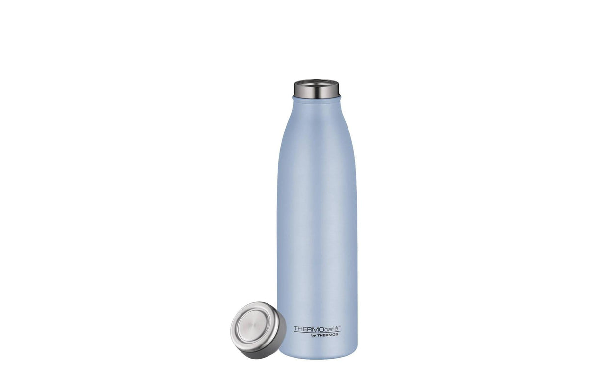 Thermos TC Isolierflasche 500 ml – Doppelwandig 10 h Heiss / 24 h Kalt, Edelstahl, Schraubdeckel, Blau