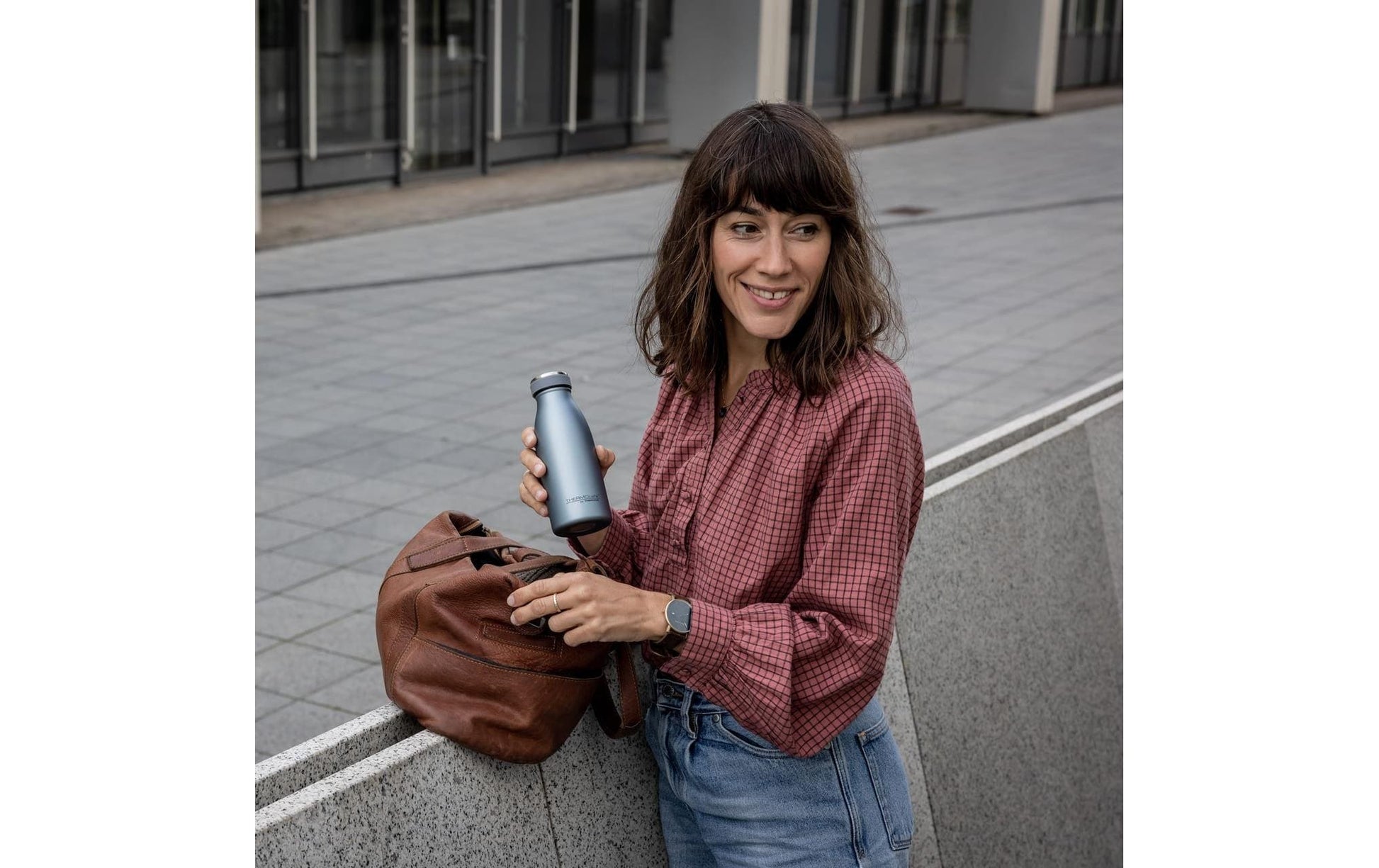 Thermos TC Isolierflasche 350 ml – Doppelwandig 10 h heiss / 24 h kalt, Edelstahl, Schraubdeckel