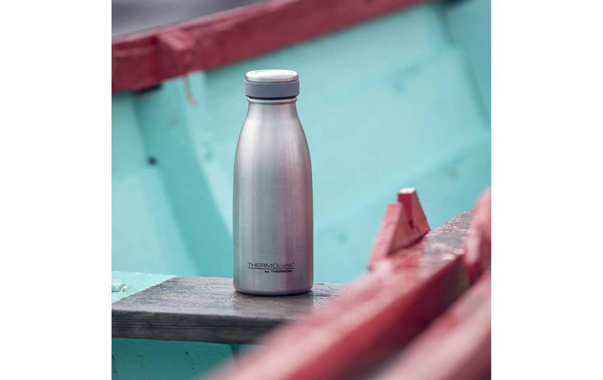 Thermos TC Isolierflasche 350 ml – Doppelwandig 10 h heiss/24 h kalt, Edelstahl, Schraubdeckel