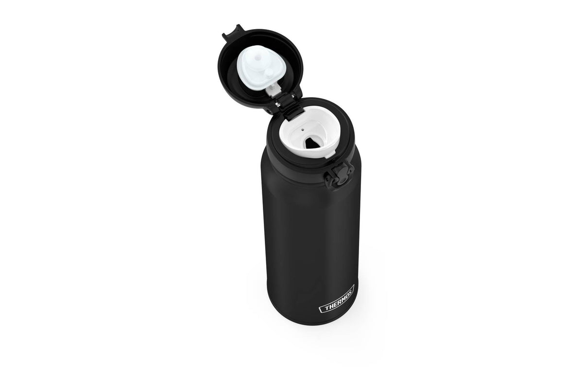 Thermos Ultraleichte Isolierflasche 750 ml – doppelwandig, Edelstahl, Klappdeckel, Schwarz