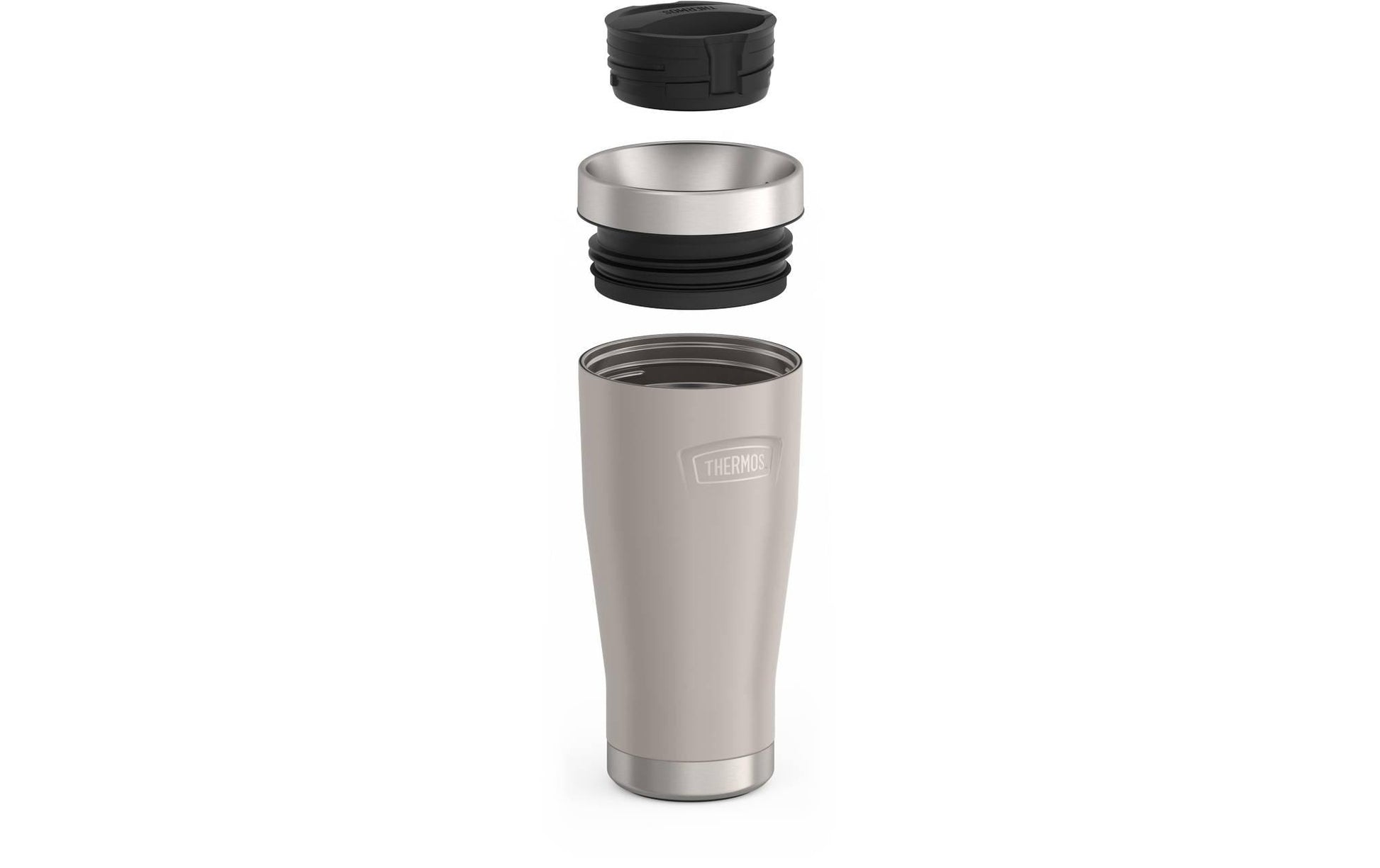 Thermos ICON Thermobecher 470 ml – doppelwandig 10 h heiss/24 h kalt, Edelstahl, Sand