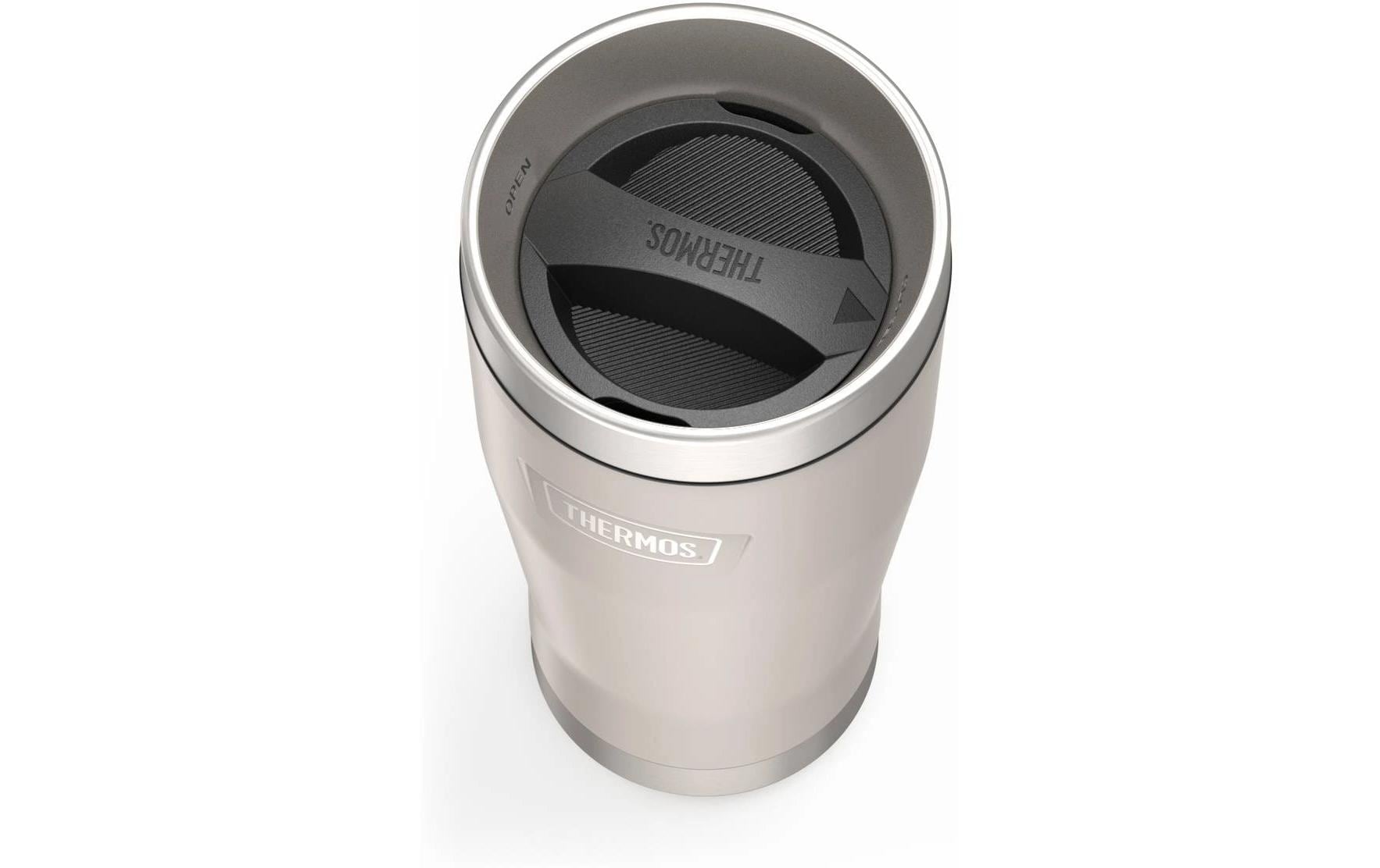 Thermos ICON Thermobecher 470 ml – doppelwandig 10 h heiss/24 h kalt, Edelstahl, Sand