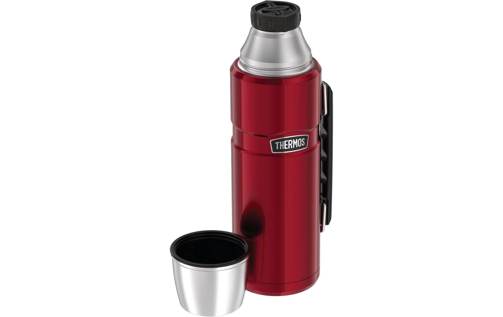 Thermos Stainless King Isolierflasche 1,2 l – Doppelwandig, Edelstahl, Schraubdeckel, Rot