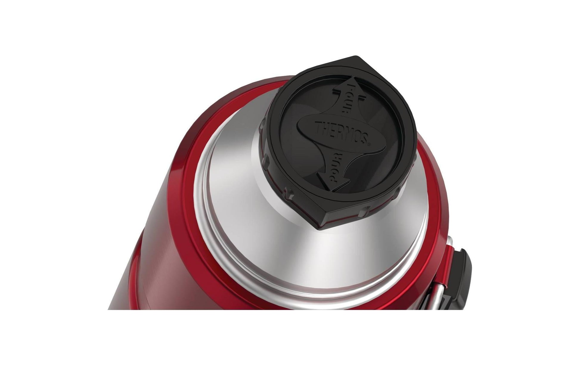 Thermos Stainless King Isolierflasche 1,2 l – Doppelwandig, Edelstahl, Schraubdeckel, Rot