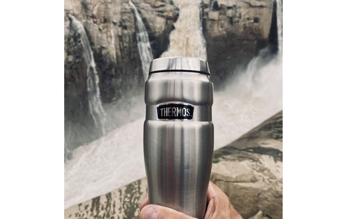 Thermos Stainless King Thermobecher 470 ml – doppelwandig, Schraubdeckel, Edelstahl