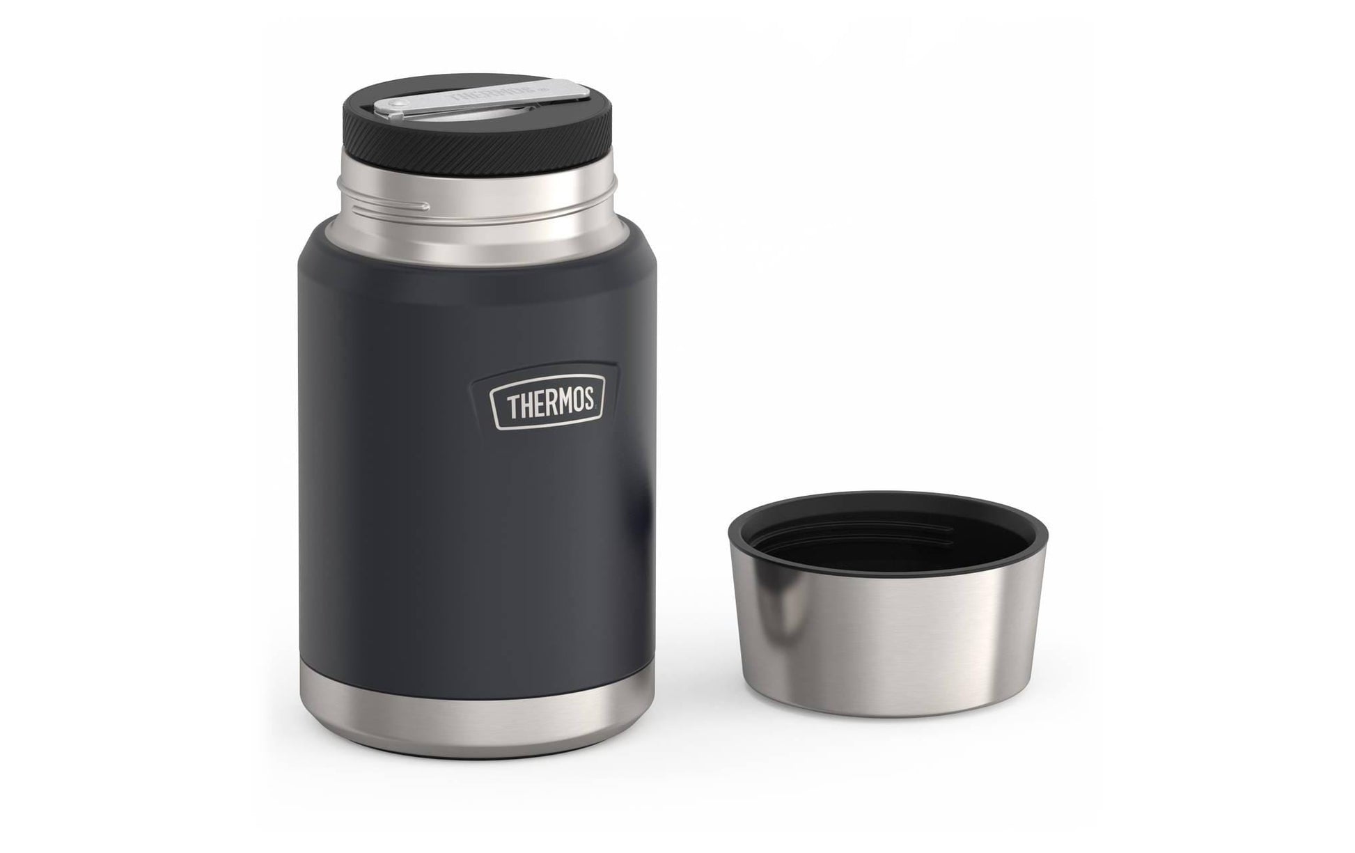 Thermos Foodbehälter – isoliert, doppelwandig, Schraubverschluss – 0,7 l – grau, Edelstahl