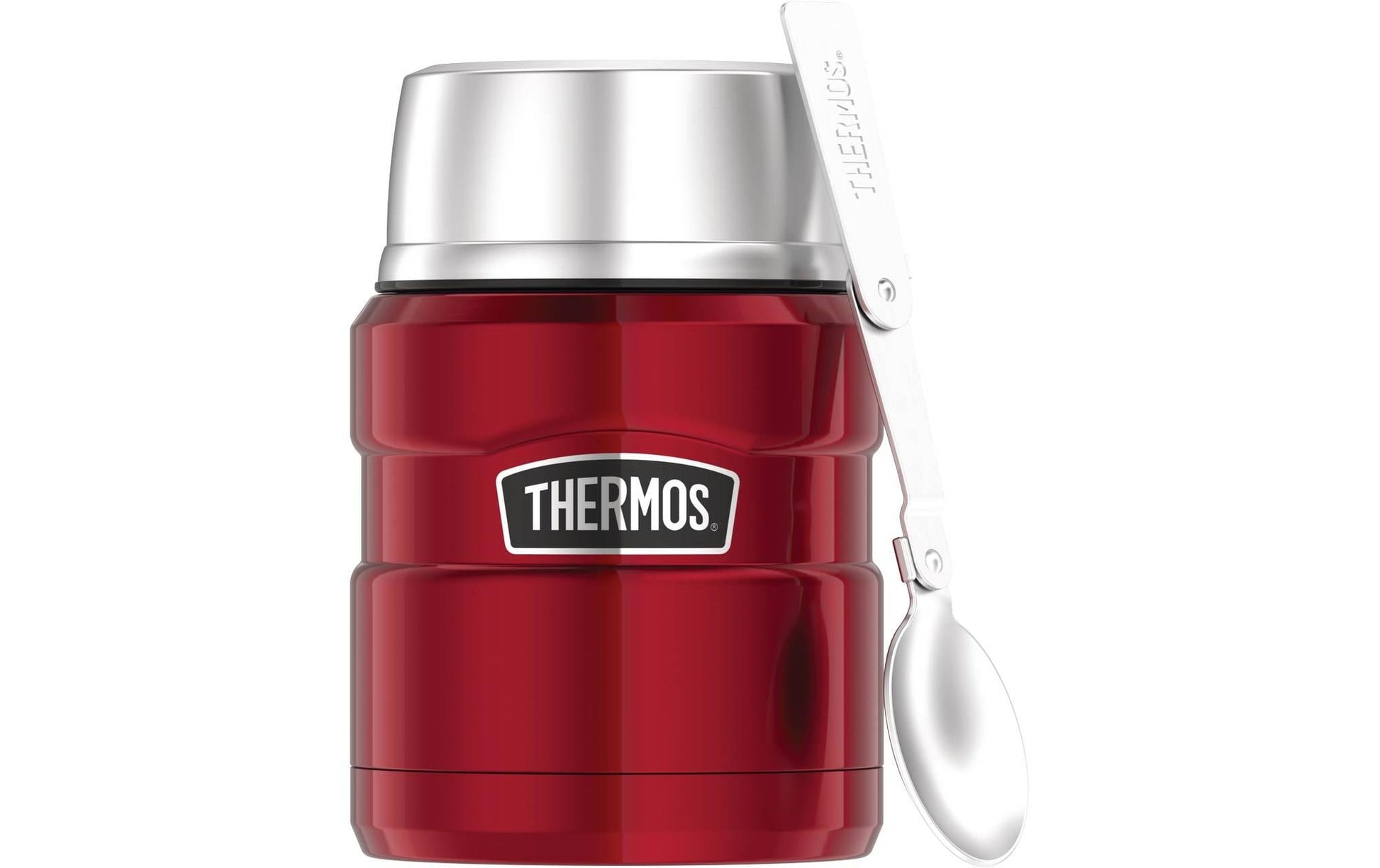 Thermos Foodbehälter STAINLESS KING – 470 ml, Ø 9,7 cm, Edelstahl, Rot, Schraubverschluss, vakuumisoliert
