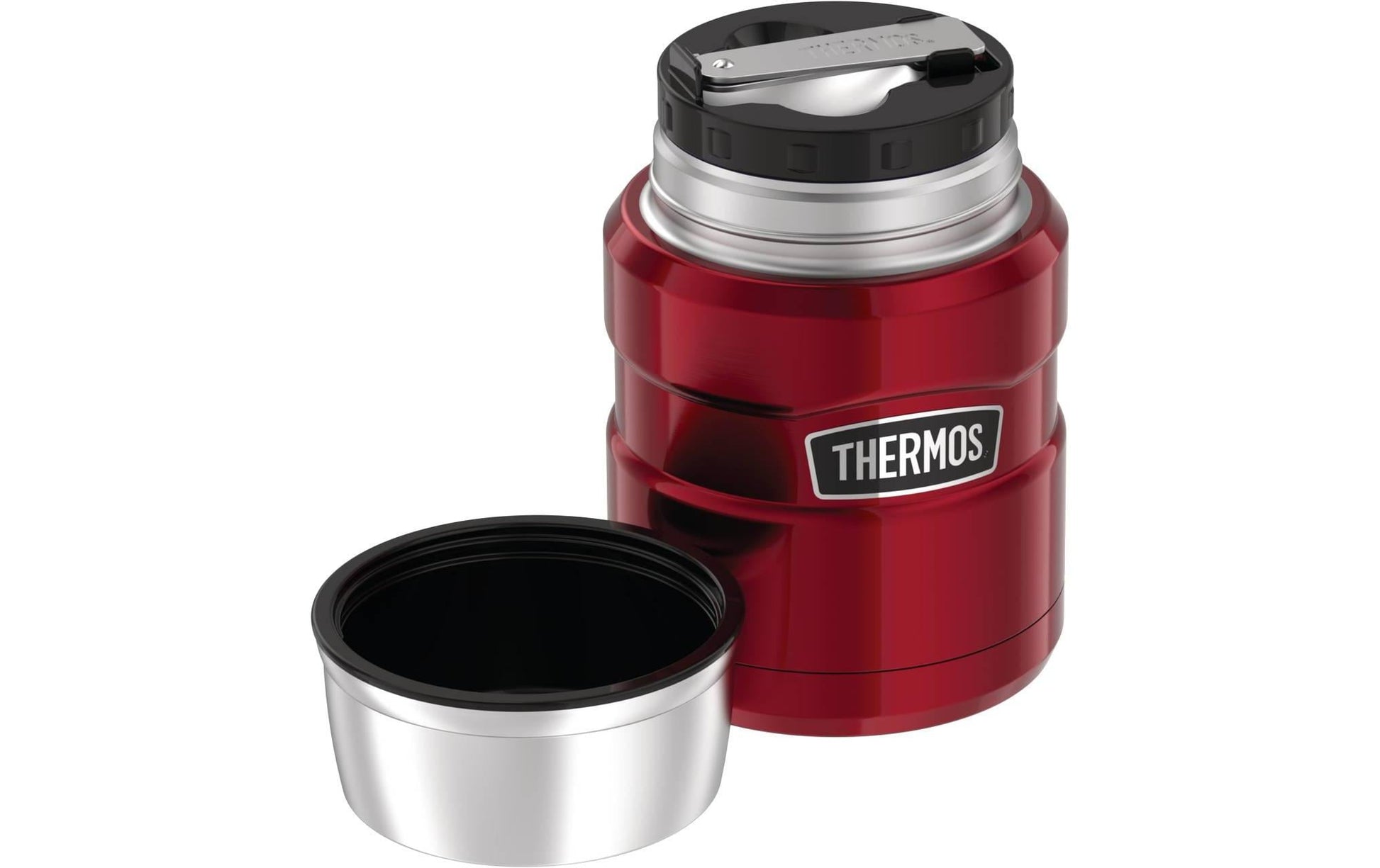 Thermos Foodbehälter STAINLESS KING – 470 ml, Ø 9,7 cm, Edelstahl, Rot, Schraubverschluss, vakuumisoliert