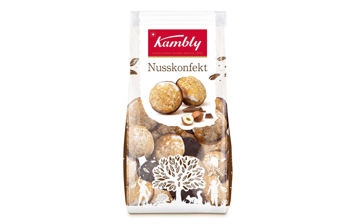 Kambly Nusskonfekt Guetzli – Haselnuss & Mandel, Schokolade – 200 g