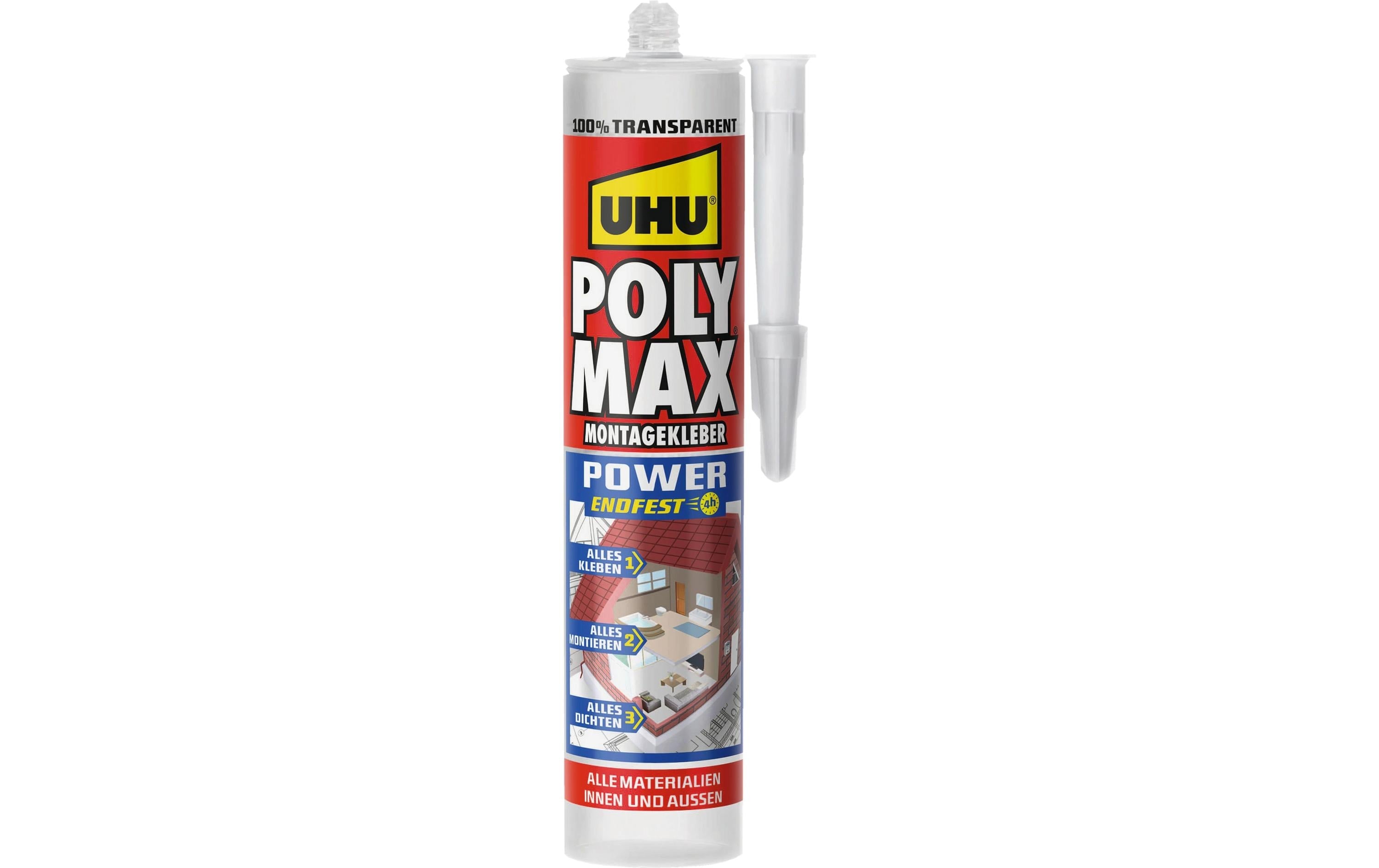 UHU Poly Max Montagekleber Power – transparent – 300 ml