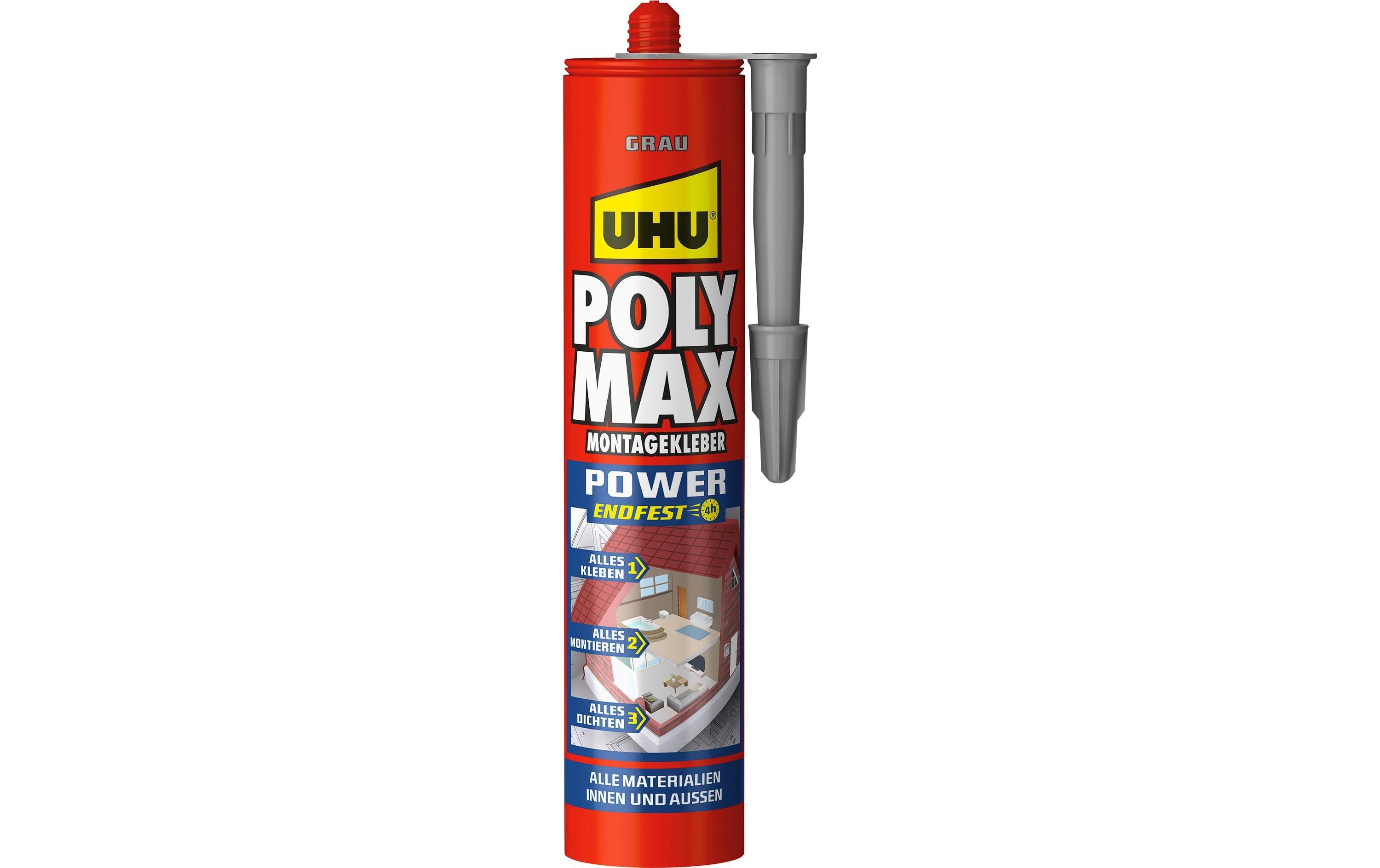 UHU Poly Max Montagekleber – grau – 425 ml