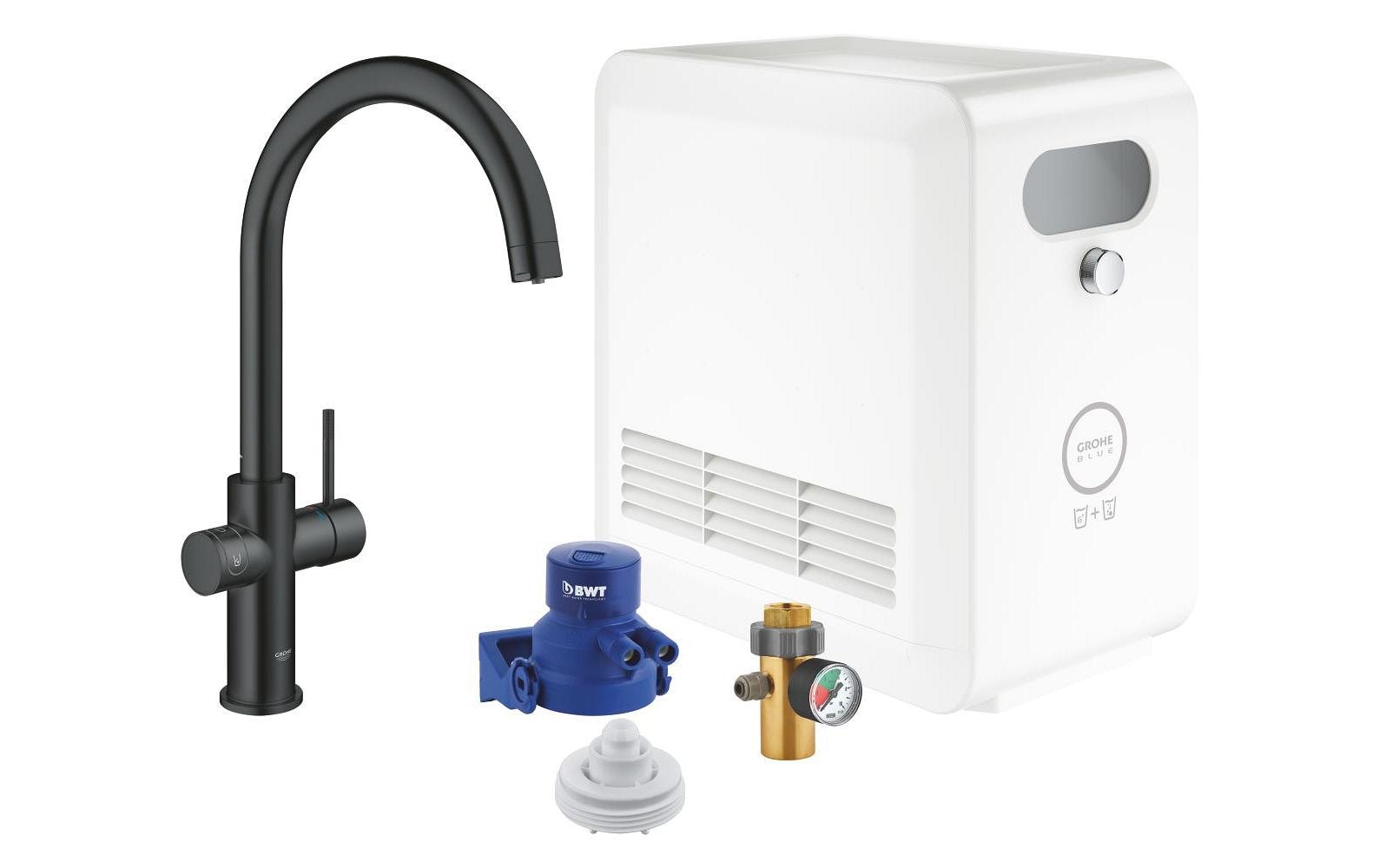 Grohe Badebatterie Blue Professional – Einhebelmischer, Messing, Schwarz