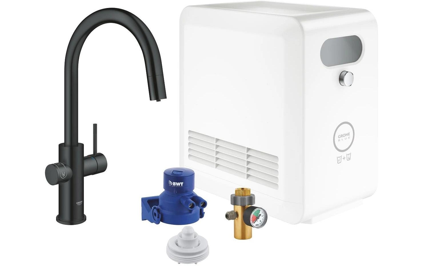 Grohe Einhebelmischer Blue Professional, Messing, Schwarz