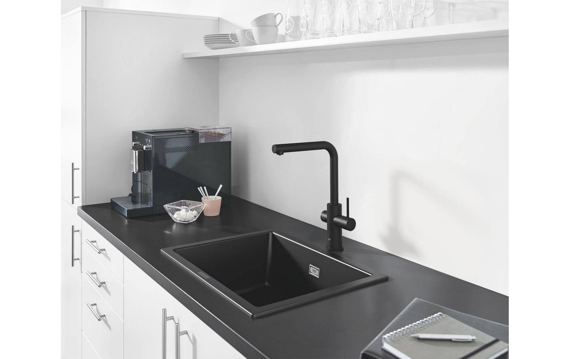 Grohe Badebatterie (Unterputz) Blue Professional – Einhebelmischer, Messing, Velvet Black