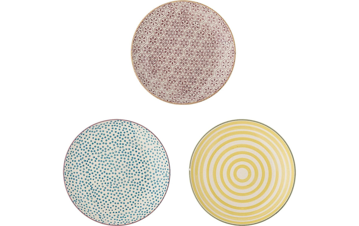Bloomingville Teller Patrizia – Ø 16 cm, H 2,5 cm, Steingut, Mehrfarbig