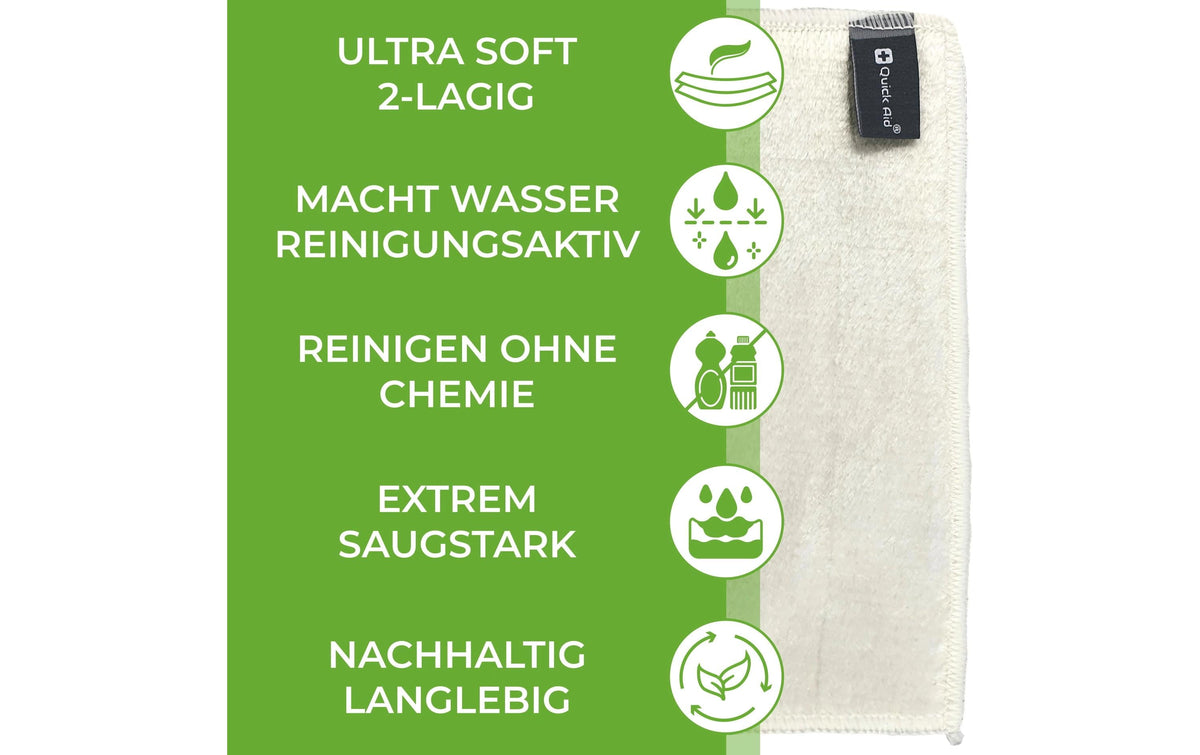 Quick aid Reinigungstuch – Blau – 17 × 22,5 cm – Mikrofaser