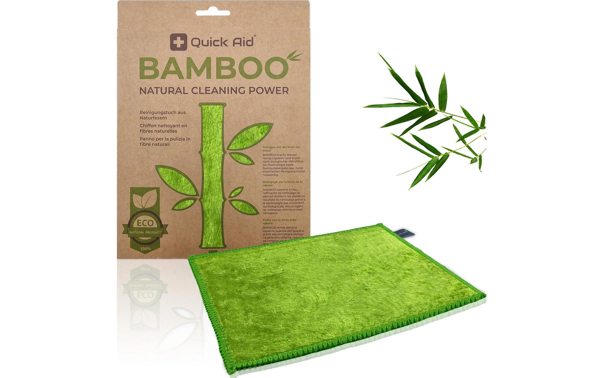 Quick aid Reinigungstuch – Grün – 17 × 22,5 cm – Mikrofaser (Bambusfasern)