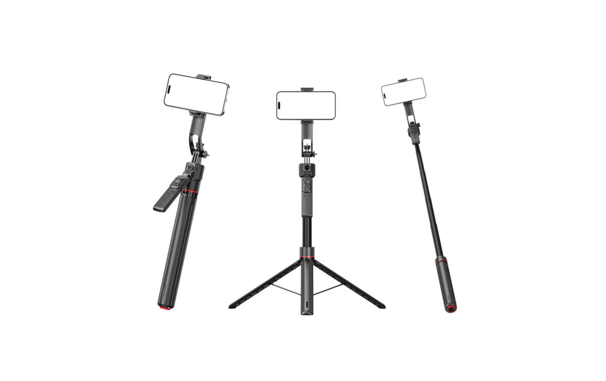 4SMARTS 360° AI-Stativ – 176 cm – für Smartphone, Digitalkamera