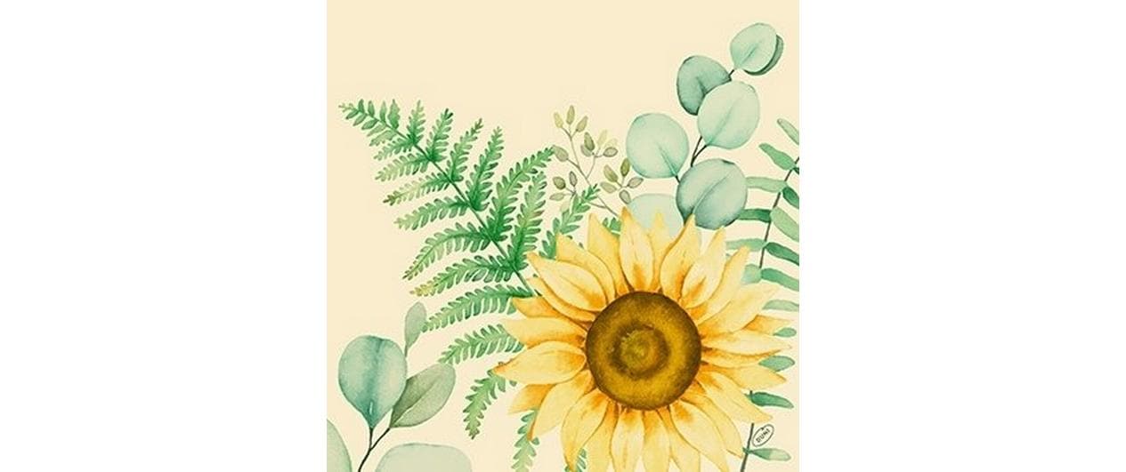 Duni Servietten Sunflower Dreams – 40 × 40 cm, 3-lagig – 360 Stück