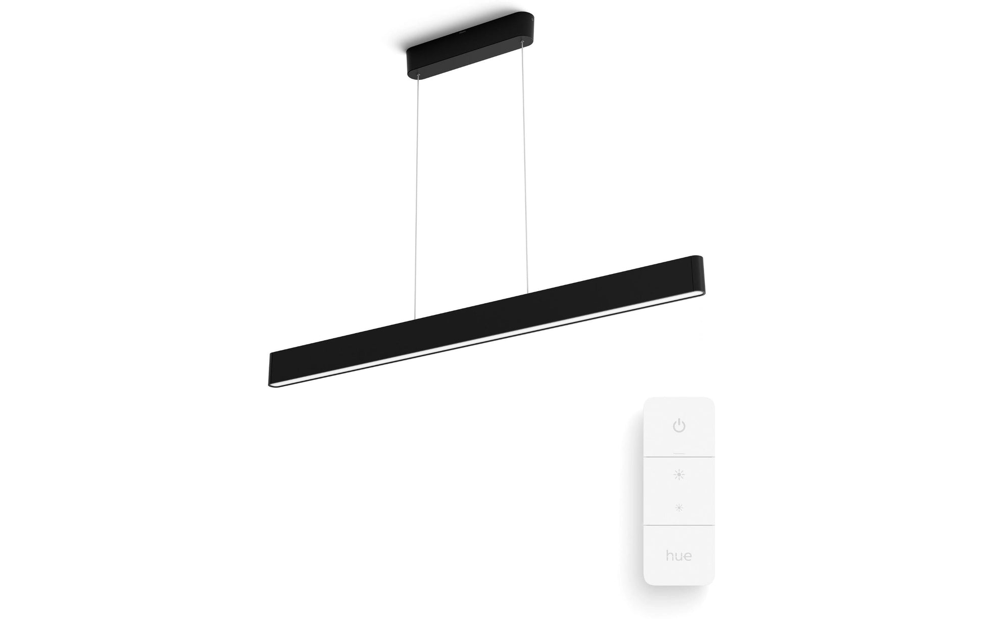 Philips Hue Pendelleuchte Ensis – 129,8 cm, 2000–6500 K, RGB, 5500 lm, 79 W, dimmbar, BT/ZigBee, schwarz