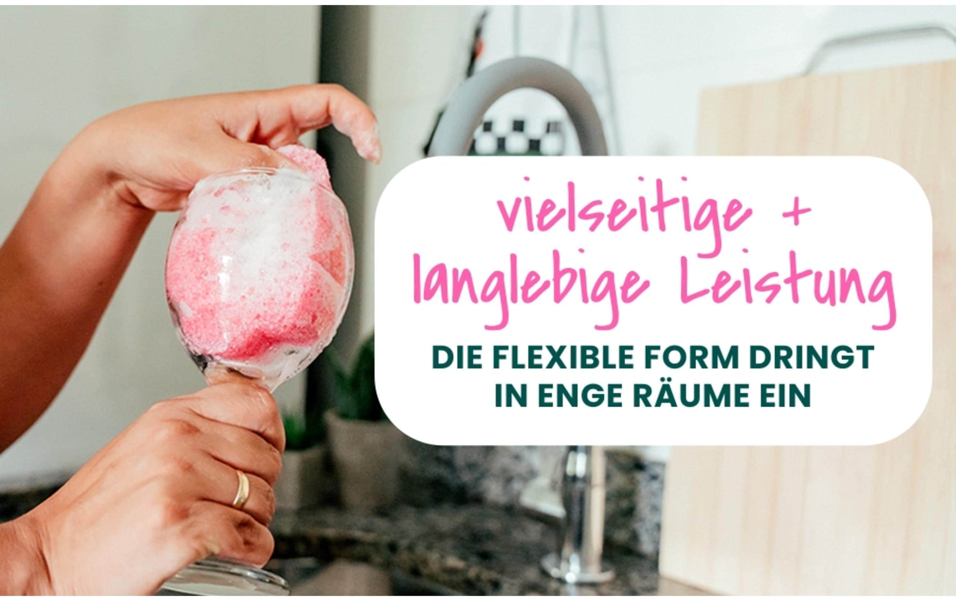 Scotch-Brite Flex Scrub kratzfreier Spülschwamm – Kunststoff, für vielfältige Oberflächen, Pink, 1 Stk.