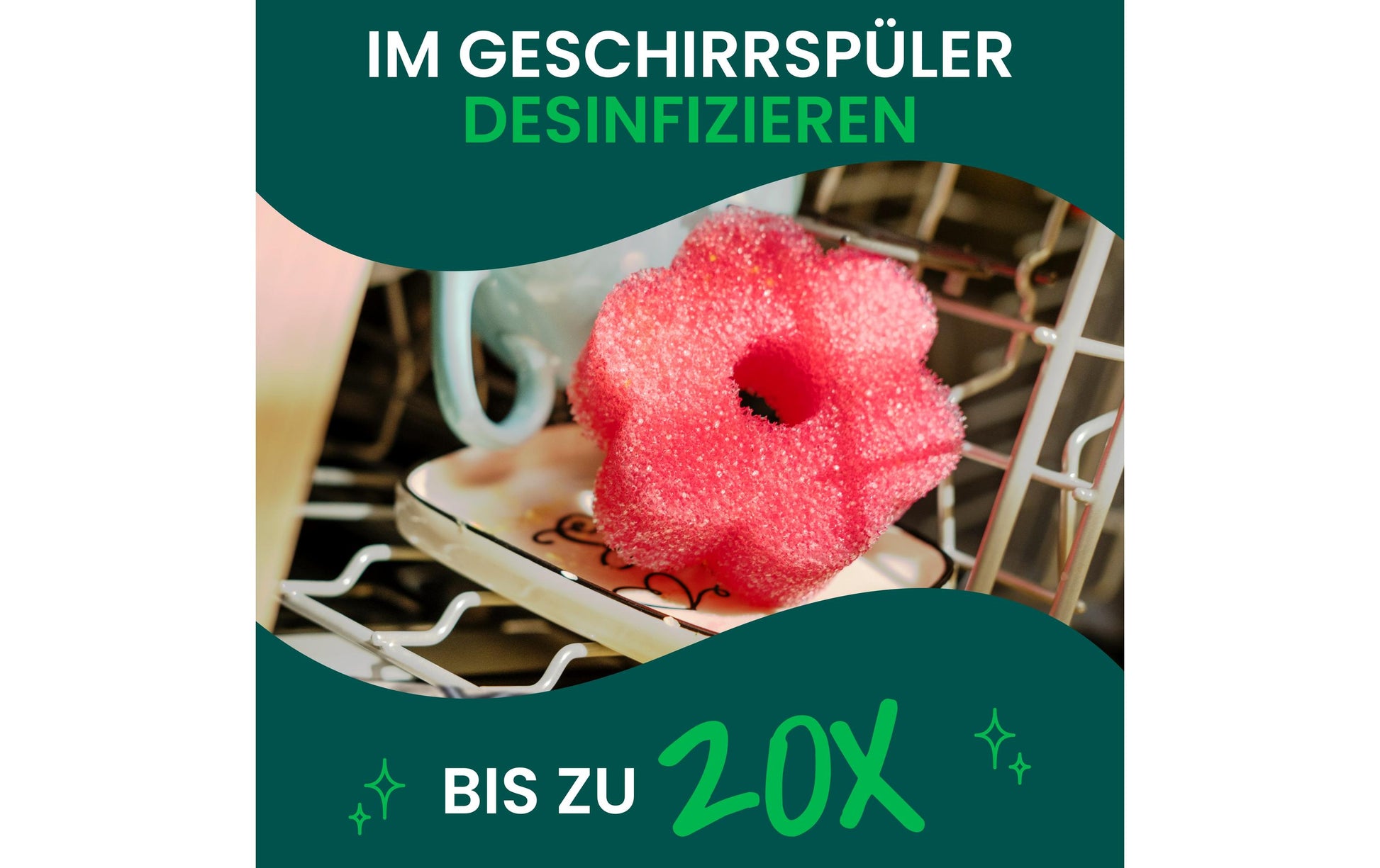 Scotch-Brite Flex Scrub kratzfreier Spülschwamm – Kunststoff, für vielfältige Oberflächen, Pink, 1 Stk.