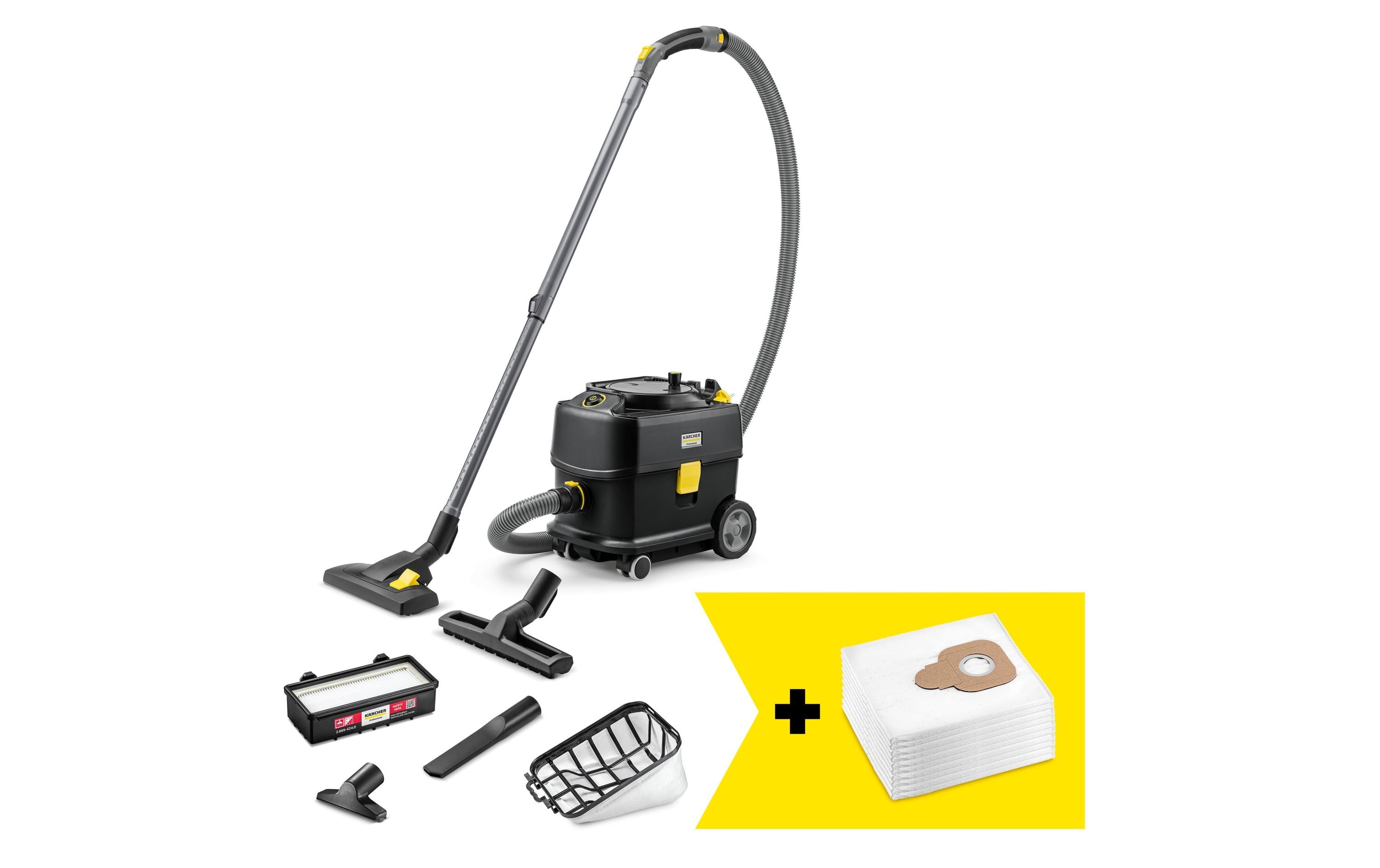 Kärcher professional Bodenstaubsauger T 10/1 Adv HEPA – mit Beutel, 585 W, 10 l