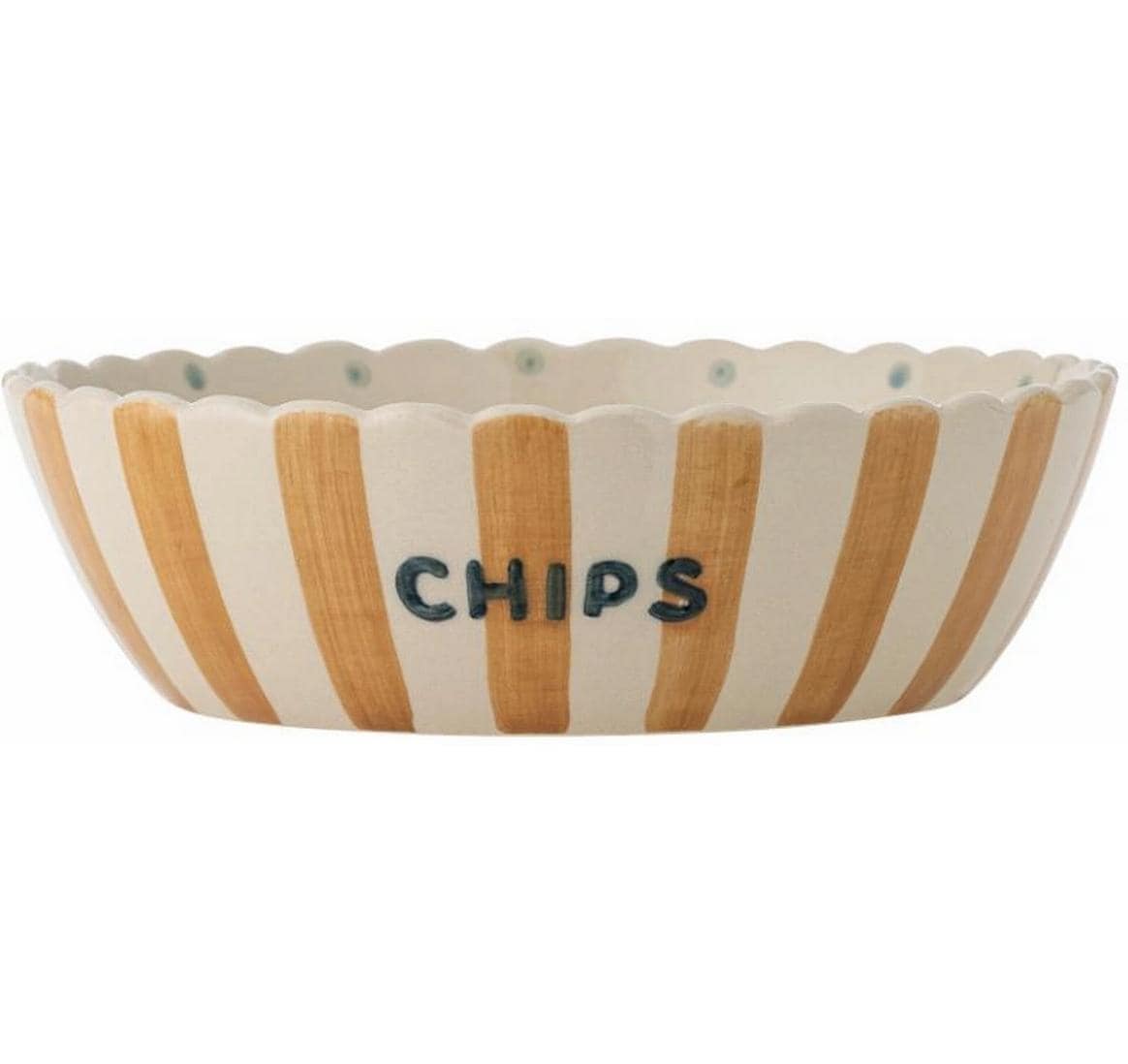 Bloomingville Snackschale Happy Changes – 2,9 l, Ø 24,0 cm, Steingut, spülmaschinenfest, mikrowellengeeignet
