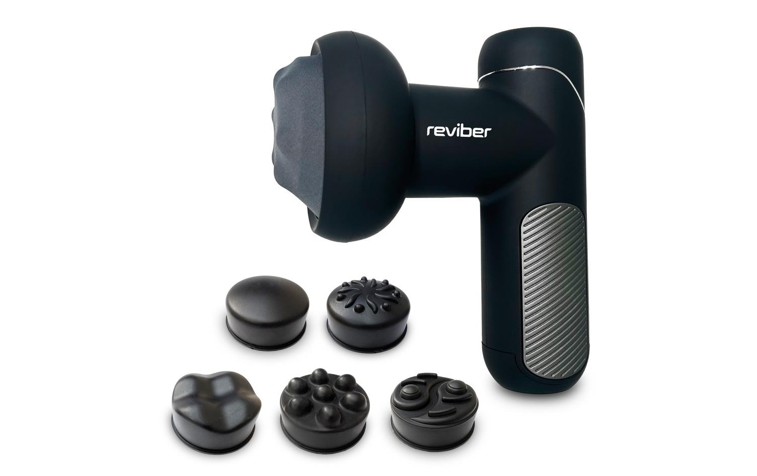 Reviber Massagegerät – Shiatsu, 5 austauschbare Massageköpfe – Schwarz