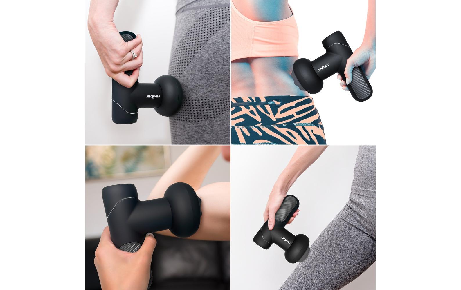 Reviber Massagegerät – Shiatsu, 5 austauschbare Massageköpfe – Schwarz