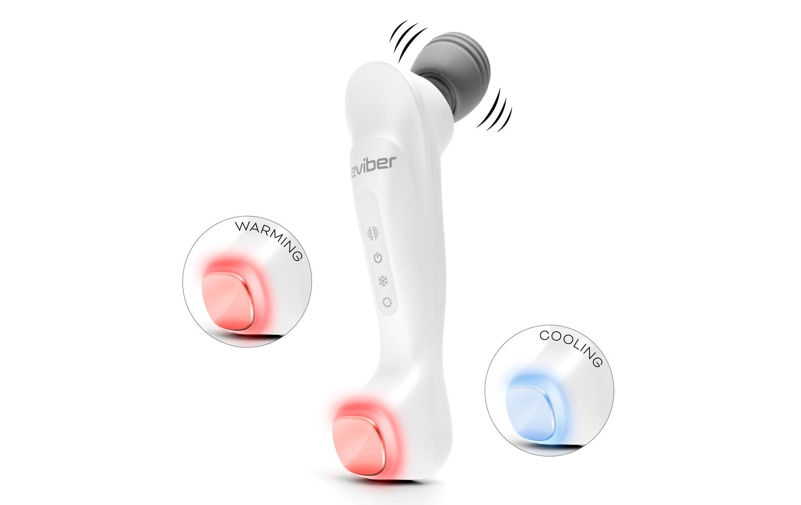 Reviber Massagegerät – Perkussions- und Vibrationsmassage, mit Wärmefunktion – weiss