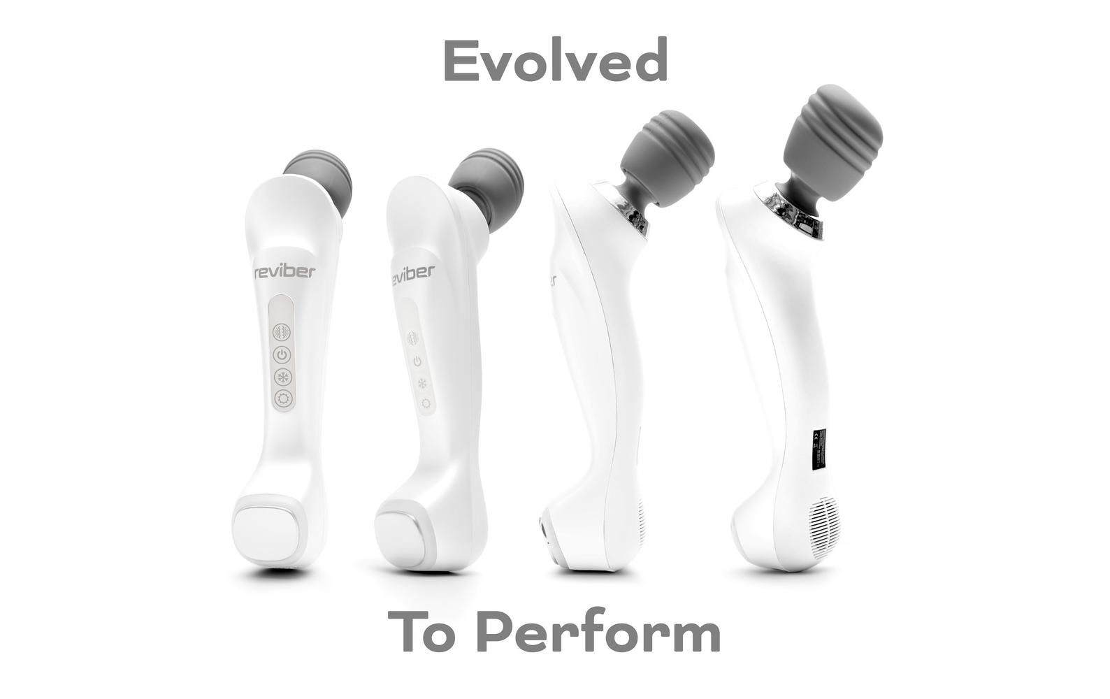 Reviber Massagegerät – Perkussions- und Vibrationsmassage, mit Wärmefunktion – weiss
