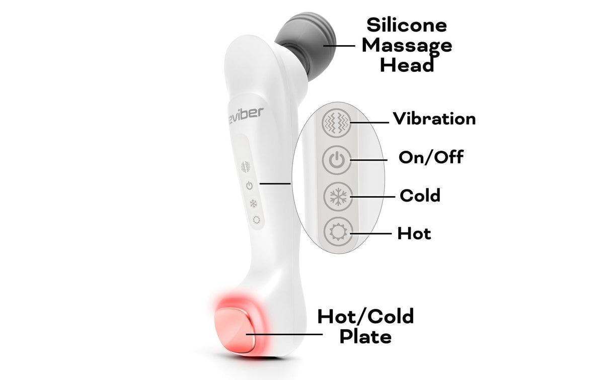 Reviber Massagegerät – Perkussions- und Vibrationsmassage, mit Wärmefunktion – weiss