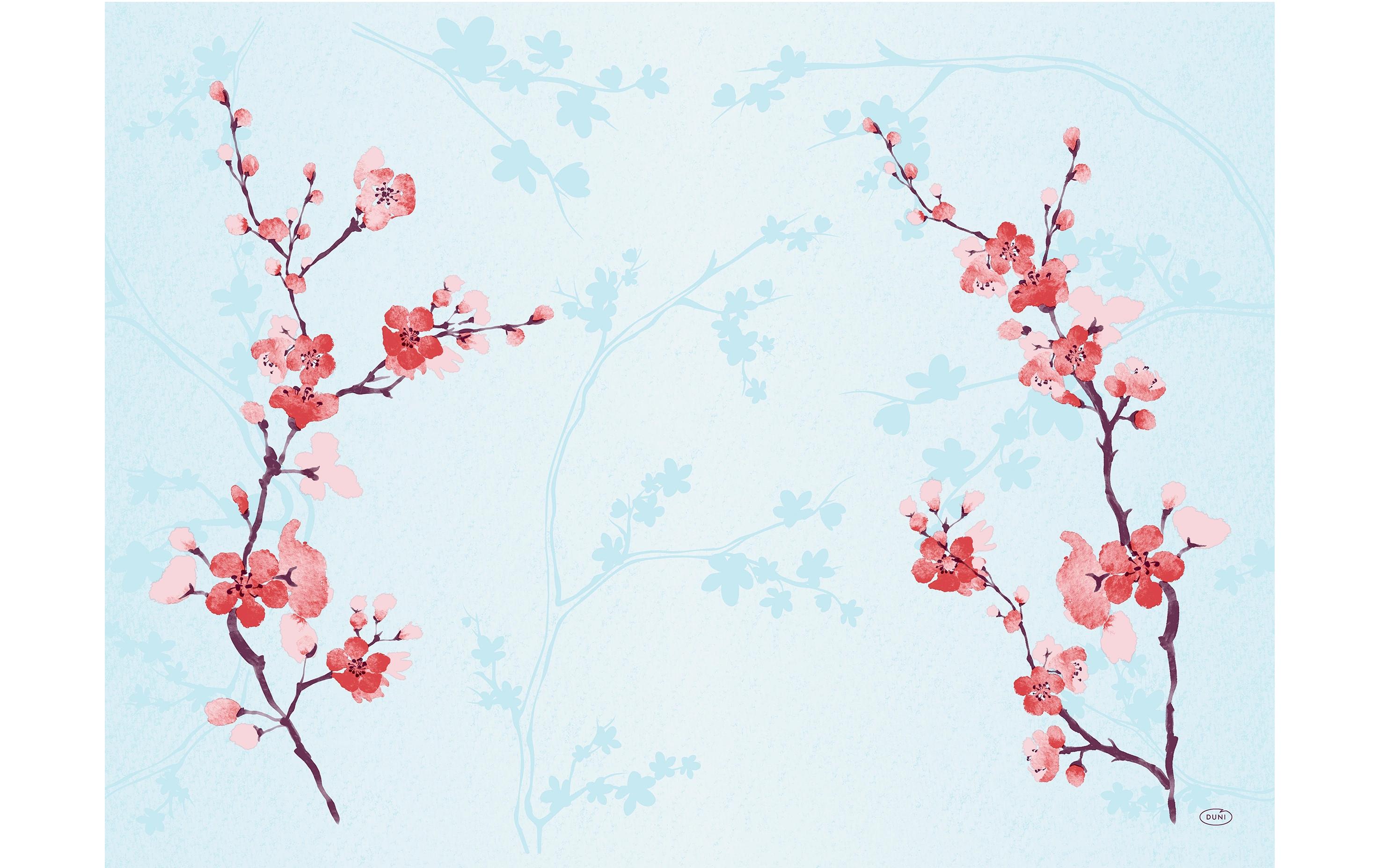 Duni Tischset – 40×30 cm, 100er-Pack, Papier (Dunicel), Rosa/Weiss, Blume