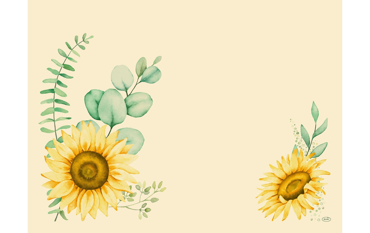 Duni Tischset Sunflower Dreams, Papier, quadratisch – 30 × 40 cm – Gelb – 500 Stk.